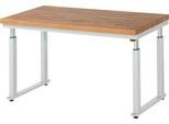 Arbeitstisch Serie adlatus 600, 1500 x 900 x 740-1140 mm, Buche-Massiv-Platte
