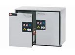 Sicherheitsunterbauschrank Typ 90 asecos UB-S-90, 2 Schubladen, Front Lichtgrau, B 1102 x T 600 x H 800 mm