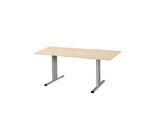 Schäfer Shop Select Besprechungstisch Planova Basic, Rechteck, T-Fuß, B 1600 x T 800 x H 717 mm, Ahorn/weißaluminium RAL 9006