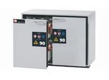 Sicherheitsunterbauschrank Typ 90 asecos UB-S-90, 2 Schubladen, Front Lichtgrau, B 1102 x T 600 x H 800 mm