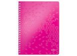 LEITZ Notizbuch WOW 4637, DIN A4, liniert, pink