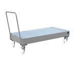 Stahl-Auffangwanne mit Rollen + Griff, 1800 x 800 mm, grau RAL 7005