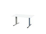Schäfer Shop Select Besprechungstisch Planova Basic, Rechteck, T-Fuß, B 1400 x T 800 x H 717 mm, weiß/weißaluminium RAL 9006