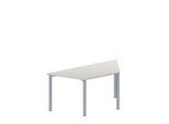 Schäfer Shop Genius Konferenztisch MODENA FLEX, Trapez, 4-Fuß Rundrohr, B 1600 x T 800 x H 720-840 mm, lichtgrau/weißaluminium RAL 9006