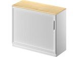 Schäfer Shop Genius Querrollladenschrank TETRIS SOLID, 2 OH, B 1000 mm, inkl. 19 mm Abdeckplatte, Ahorn-Dekor/weißalu/weißalu