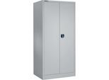 Schäfer Shop Select Materialschrank MSI 2509, 5 OH, 4 Zwischenböden, Zylinderschloss, B 950 x T 500 x H 1935 mm, weißaluminium RAL 9006/weißaluminium RAL 9006