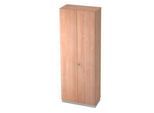 Garderobenschrank, links Ablagen, B 800 x T 420 mm, Nussbaum-Dekor