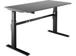 Schäfer Shop Select Schreibtisch, elektrisch höhenverstellbar, Rechteck, C-Fuß, B 1600 x T 800 x H 725-1185 mm, graphit/schwarz