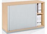 Querrollladenschrank Tetris Wood, 2 OH, abschließbar, mit Sockel, B 1200 x T 421 x H 800 mm, Ahorn-Dekor