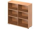 Schäfer Shop Genius Regal TETRIS WOOD, 3 OH, Höhe inkl. Gleiter, B 1200 mm, Buche-Dekor
