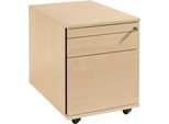 Schäfer Shop Select Rollcontainer 126, Utensilien- & HR-Auszug, Schubladen, abschließbar, Spanplatte, B 428 x T 600 x H 540 mm, Ahorn