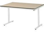 Rau Arbeitstisch Adlatus, elektrisch höhenverstellbar, 22 mm MDF-Platte, bis 150 kg, B 1500 x T 1000 x H 720-1120 mm, braun/lichtgrau