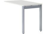 Schäfer Shop Select Ansatztisch LOGIN, 4-Fuß, B 1000 x T 600 x H 740 mm, weiß/weißalu