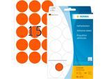 HERMA Klebepunkte 2272, Ø 32 mm, selbstklebend, permanenthaftend, per Hand beschreibbar, 480 Stück auf 32 Blatt, FSC®-Papier, rot