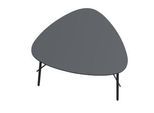 Beistelltisch meet by Paperflow Lazy, Trapezform, furniertes MDF, Stahlgestell, B 605 x T 500 x H 450 mm, schwarz/schwarz