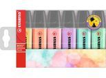 Textmarker Stabilo® Boss Original, Pastelltöne, Keilspitze, lichtbeständig, schnell trocknend, 6er-Etui