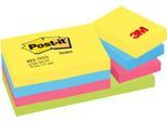 POST-IT Haftnotizen Notes 622-12SS-COS, 51 x 38 mm, wiederablösbar, cellophanfrei verpackt, farbig, 12 x 100 Blatt