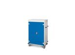 Laptopwagen mit Ladefunktion, 2-Punkt-Verriegelung, Feststellbremse, 20 Fächer, B 920 x T 500 x H 1250, enzianblau