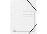 Exacompta Sammelmappe, DIN A4, mit Gummizug, 3 Klappen, beschriftbar, Colorspan-Karton, 355 g/m², weiß