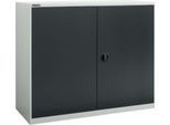 Flügeltürenschrank Schäfer Shop Select MS-i 12412, Stahlblech, B 1200 x T 400 x H 1215 mm, 3 OH, Lichtgrau/Anthrazitgrau, bis 150 kg