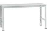 Manuflex Grundtisch UNIVERSAL Standard, Tischplatte Melamin, 1750x800, lichtgrau
