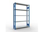 Schulte MULTIplus250 Steckregal, Grundregal, 5 Fachböden, bis 250 kg je Fachboden, werkzeuglos montierbar, B 1300 x T 300 x H 2000, enzianblau/verzinkt