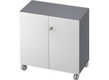 Rollenschrank TOPAS LINE, 2 Ordnerhöhen, Türen abschließbar, graphit/weiß