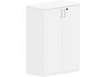 Flügeltürenschrank BEXXSTAR, 3 Ordnerhöhen, Holztüren, H 1155 mm, weiß
