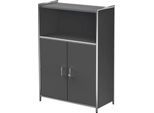 Kombischrank Toledo, mit Sichtrückwand, abschließbar, 3 OH, 1 Fach, B 800 x T 380 mm, anthrazit
