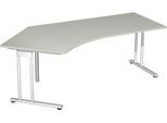 Winkelschreibtisch 135° PALENQUE, C-fuß, Winkel links, B 2165 x T 800/1130 x H 680-820 mm,