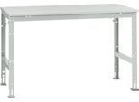 Manuflex Arbeitstisch UNIVERSAL Standard, 1500 x 1000 mm, Kunststoff lichtgrau, lichtgrau