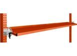 Manuflex Neigbare Ablagekonsole, für Reihe Universal oder Profi, Nutztiefe 195 mm, für Tischbreite 2000 mm, rotorange