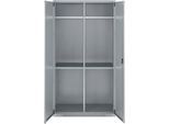 Schäfer Shop Genius Mehrzweckschrank FS, modular, indivuduell erweiterbar, Mittelwand, 4 Fachböden, bis 450 kg, B 1055 x T 520 x H 1950 mm, weißalu/weißalu