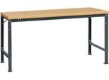 Manuflex Grundtisch UNIVERSAL Spezial, 1750 x 1000 mm, Multiplex natur, anthrazit