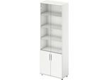 Schäfer Shop Genius Kombischrank TETRIS WOOD, 6 OH, H 2270 mm Glas- und Flügeltüren, Höhe inkl. Gleiter, weiß