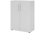 Schränke Breno, 3 OH, abschließbar, 28 kg je Boden, B 800 x T 420 x H 1100 mm, lichtgrau/lichtgrau