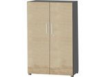 Schäfer Shop Select Schrank SET UP, 4 OH, abschließbar, B 800 x T 420 x H 1514 mm, graphit/Wildeiche
