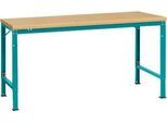 Manuflex Grundtisch UNIVERSAL Spezial, 1750 x 1000 mm, Multiplex natur, wasserblau