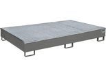 Bauer Regalwanne RW-GR 2200-2 PE, mit PE-Einsatz, mit Gitterrost, L 2165 x B 1315 x H 510 mm, mausgrau RAL 7005