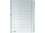 LEITZ® Wiederbeschreibbare Kartonregister, Zahlen 1-12, mit Lochung