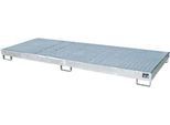 Bauer Regalwanne RW-GR 3300-1 PE, mit Gitterrost und PE-Einsatz, B 3262 x T 1312 x H 195 mm, bis 240 l, Stahl feuerverzinkt