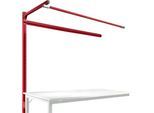Aufbauportal m. Ausleger, Ansatztisch STANDARD Arbeitstisch/Werkbank UNIVERSAL/PROFI, 1750 mm, rubinrot