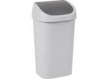 Curver Abfallbehälter Mistral, Swingdeckel, 100% Recycling-Kunststoff, B 400 x T 300 x H 690 mm, 50 Liter, grau/anthrazit