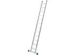 Anlegeleiter Krause, TRBS 2121-2, Arbeitshöhe 4100 mm, 12 rutschfeste Profilstufen mit T 80 mm, Fußstopfen, Quertrav., Alu
