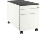 Schäfer Shop Select Rollcontainer 126, 1 Utensilienauszug, 1 Hängeregistratur-Auszug, 1 Schublade, mit Griffnut, B 435 x T 765 x H 577 mm, weiß/graphit