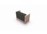 Theke Spezia, gerade, B 1660 x T 880 x H 1130 mm, Ulme-Dekor/Leder grau