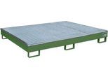 Bauer Regalwanne RW-GR 1800 PE, mit PE-Einsatz, mit Gitterrost, L 1765 x B 1315 x H 255 mm, resedagrün RAL 6011