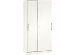 Schiebetürenschrank ASISTO C 3000, 5 Ordnerhöhen, abschließbar, Breite 1000 mm, weiß/weiß