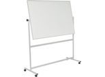 Mobiles Whiteboard Franken U-Act! Line®, Querformat, 2-seitig nutzbar, Stahl weiß emailliert & Aluminium, magnethaftend, Ablageleiste, B 1700 x H 1930 mm