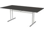 Besprechungstisch Toledo, Rechteck, T-Fuß, B 2000 x T 1000 x H 720 mm, anthrazit/chromsilber